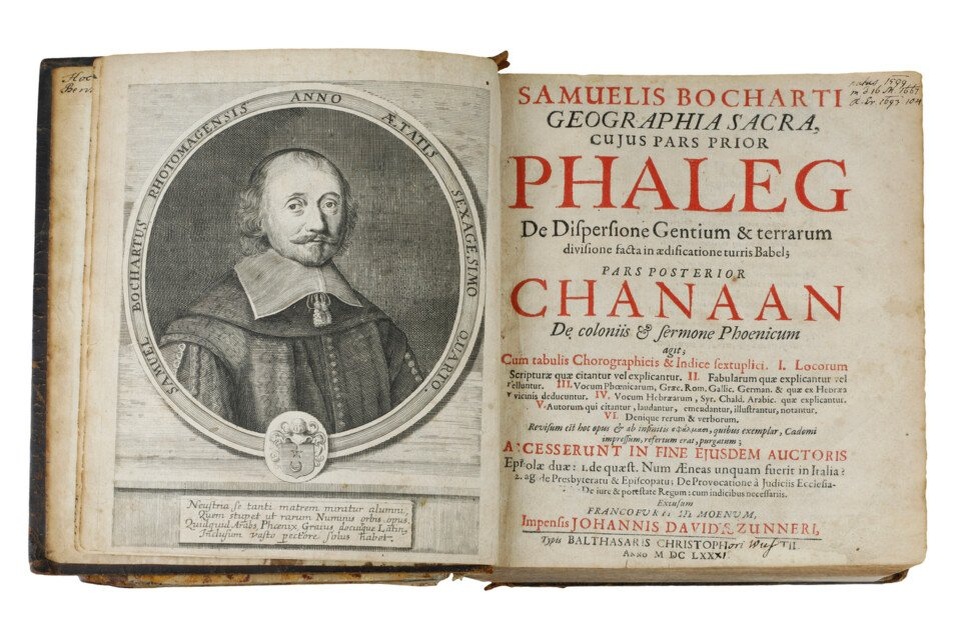 Первая часть книги Geographia Sacra Бошара. Источник