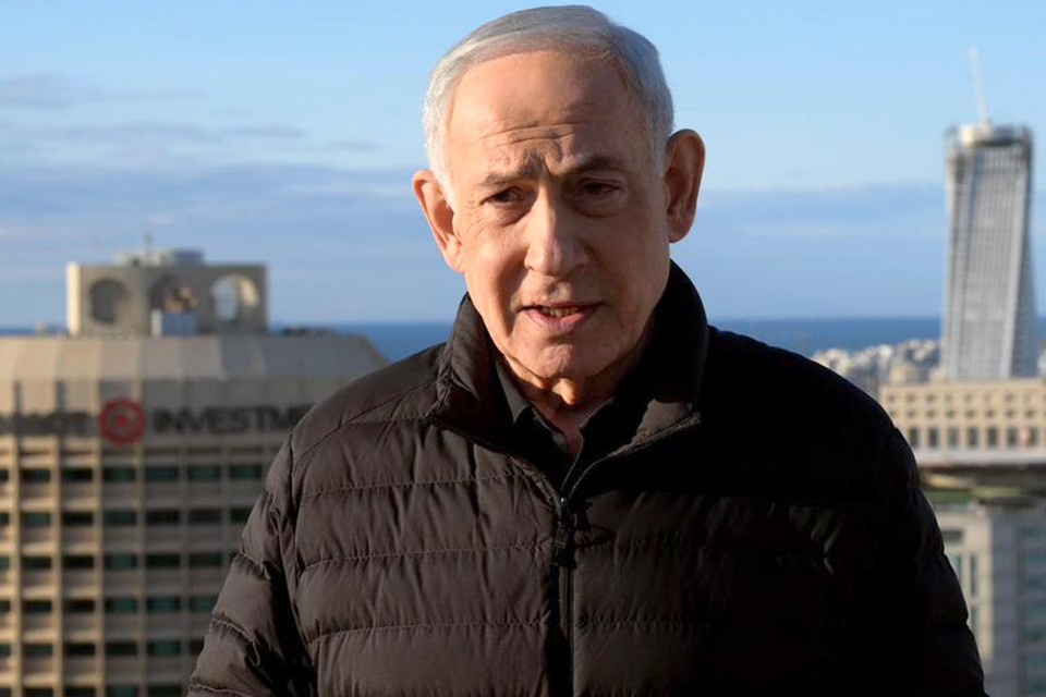    Премьер-министр Израиля Биньямин Нетаньяху выступает с обращением по итогам волны атак на Иран, 1 марта 2026 года. Фото: GPO\XinHua\Global Look Press