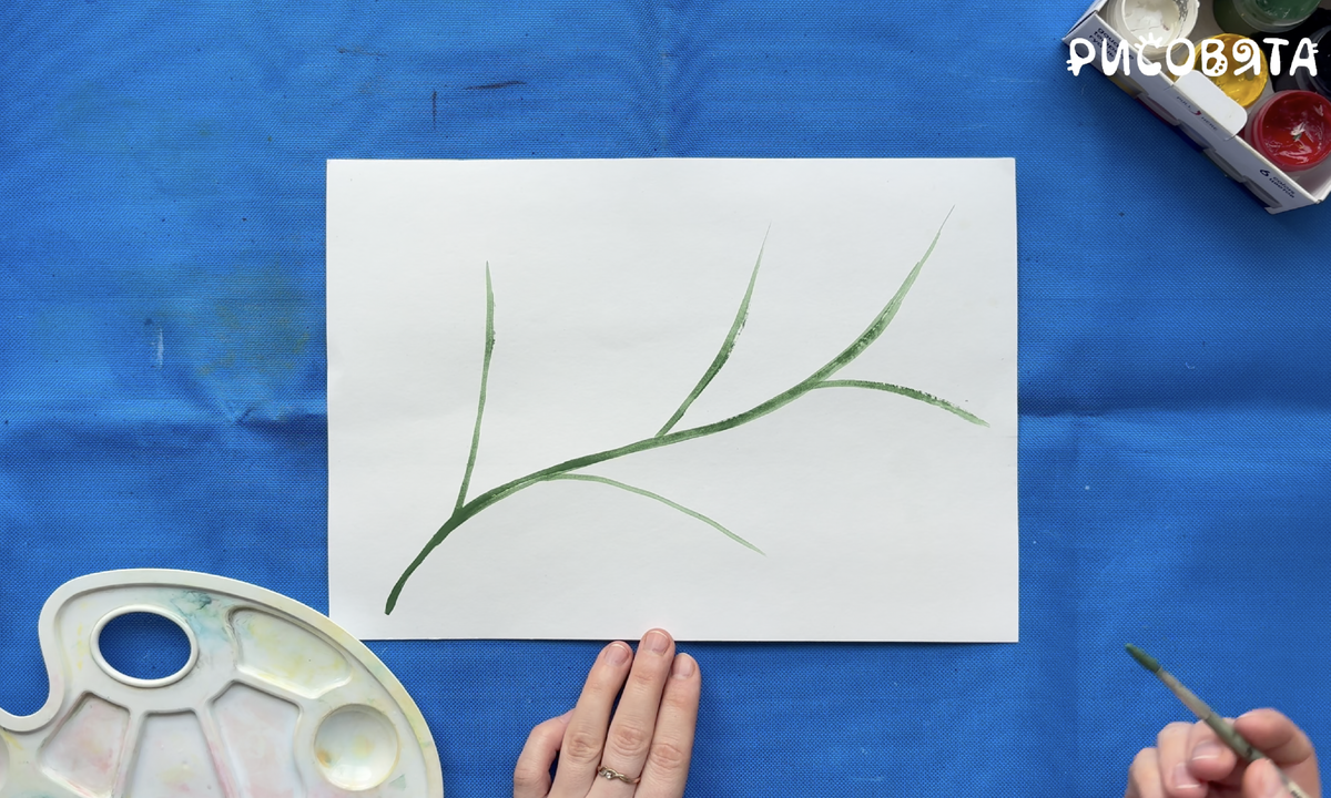 Лист бумаги лучше расположить горизонтально