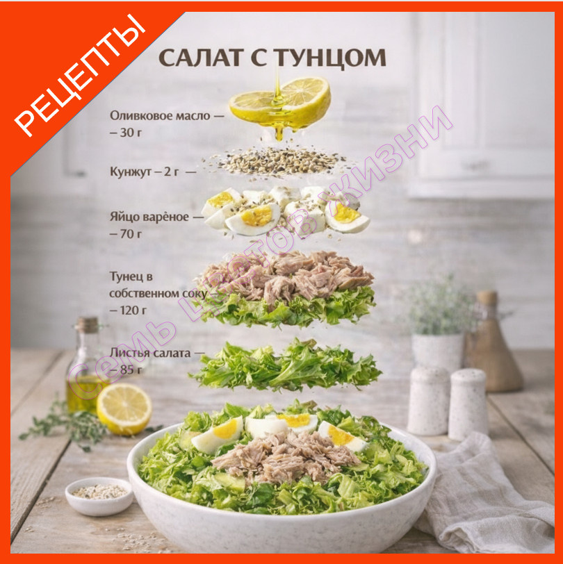 Ингредиенты. Салат с тунцом