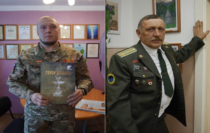     Александр Слепов (справа) – один из героев книги “Герои Бердска: павшие и живые”. Сын Дмитрий Слепов (слева) получил книгу в подарок от редакции