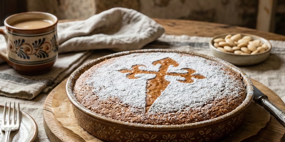 Пирог с крестом Tarta de Santiago