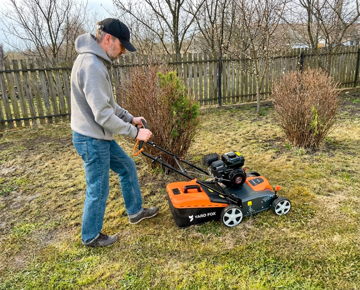 Начинайте работу ножами с минимальной глубиной, только потом валом со спицами.