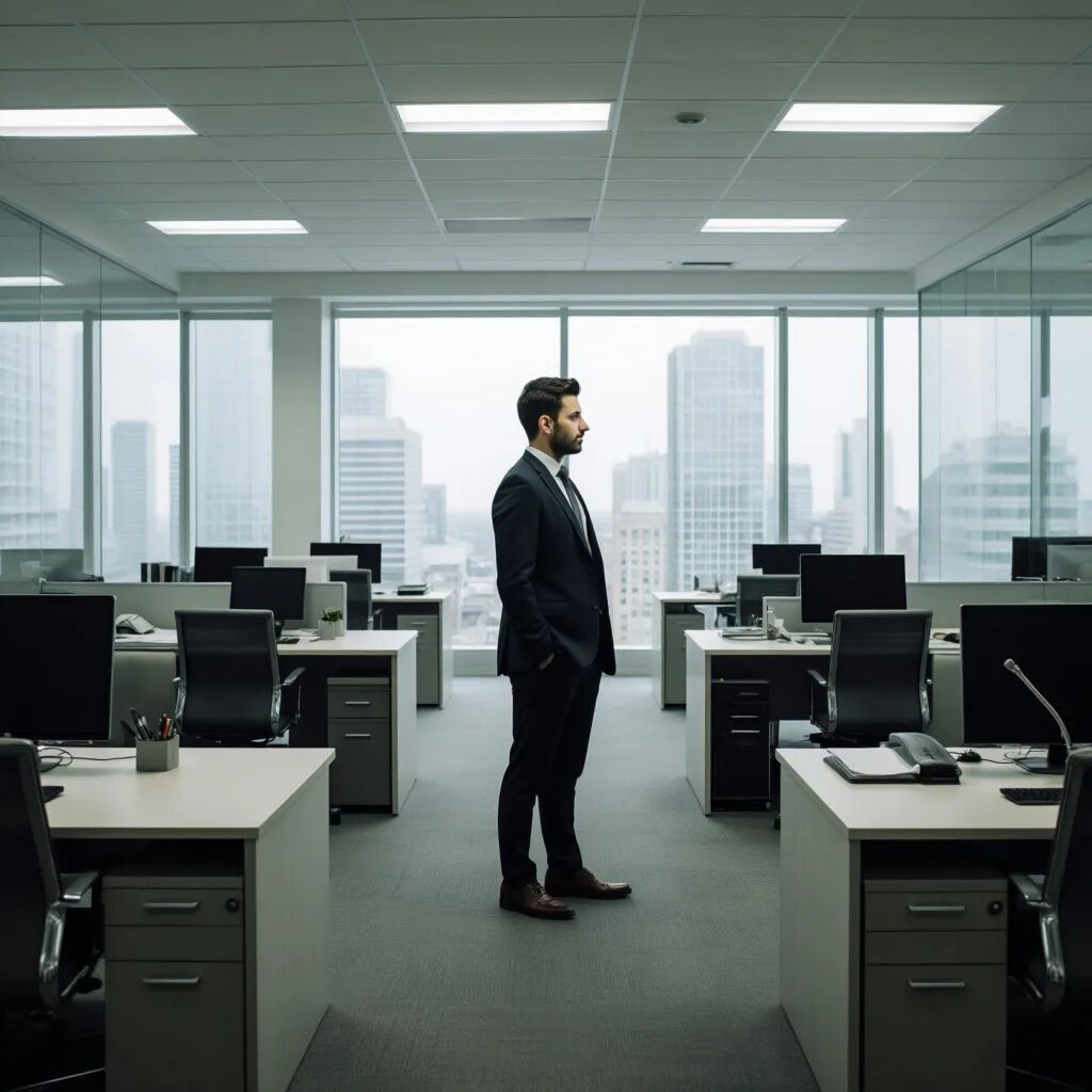 В офисе. Иллюстрация сгенерирована нейросетью