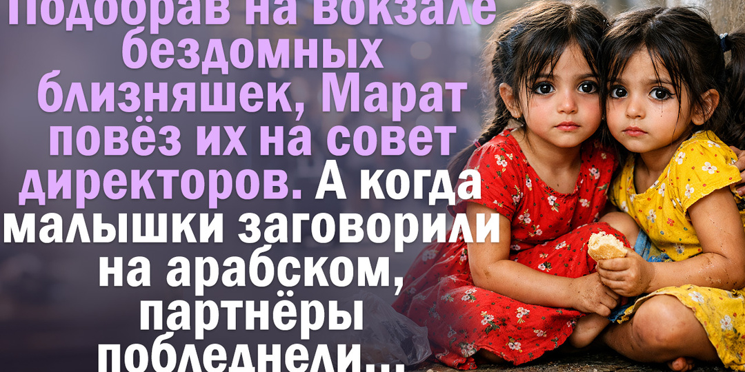 Подобрав на вокзале бездомных близняшек, Марат повёз их на совет директоров.