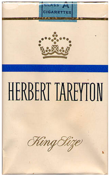 "Herbert Tareyton" King Size. США, 1960-е годы. 20 штук в мягкой упаковке и в целлофане. Производитель: The American Tobacco Company, Дарем. Владелец торговой марки: The American Tobacco Company.