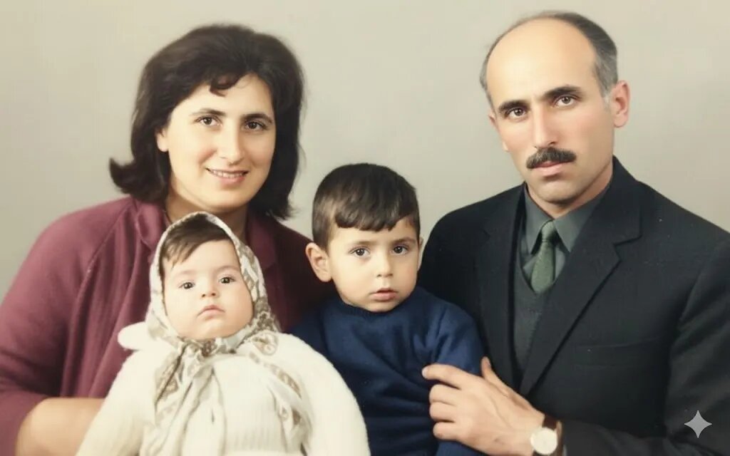 Мои родители, Мкан Дасаниа и Раиса Еник, я и сестра Гунда