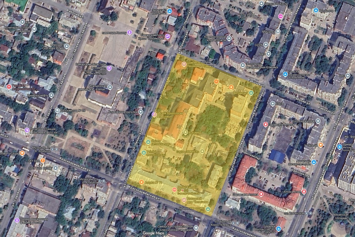 Квартал №88 на карте современной Самары