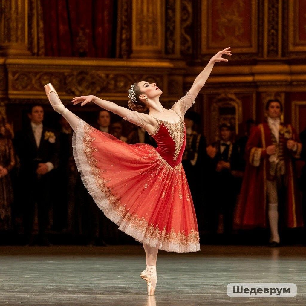 Бенефис танцовщицы Александры Ворониной-Ивановой в Большом театре в Москве в 1825 году. Изображение сгенерировано ИИ