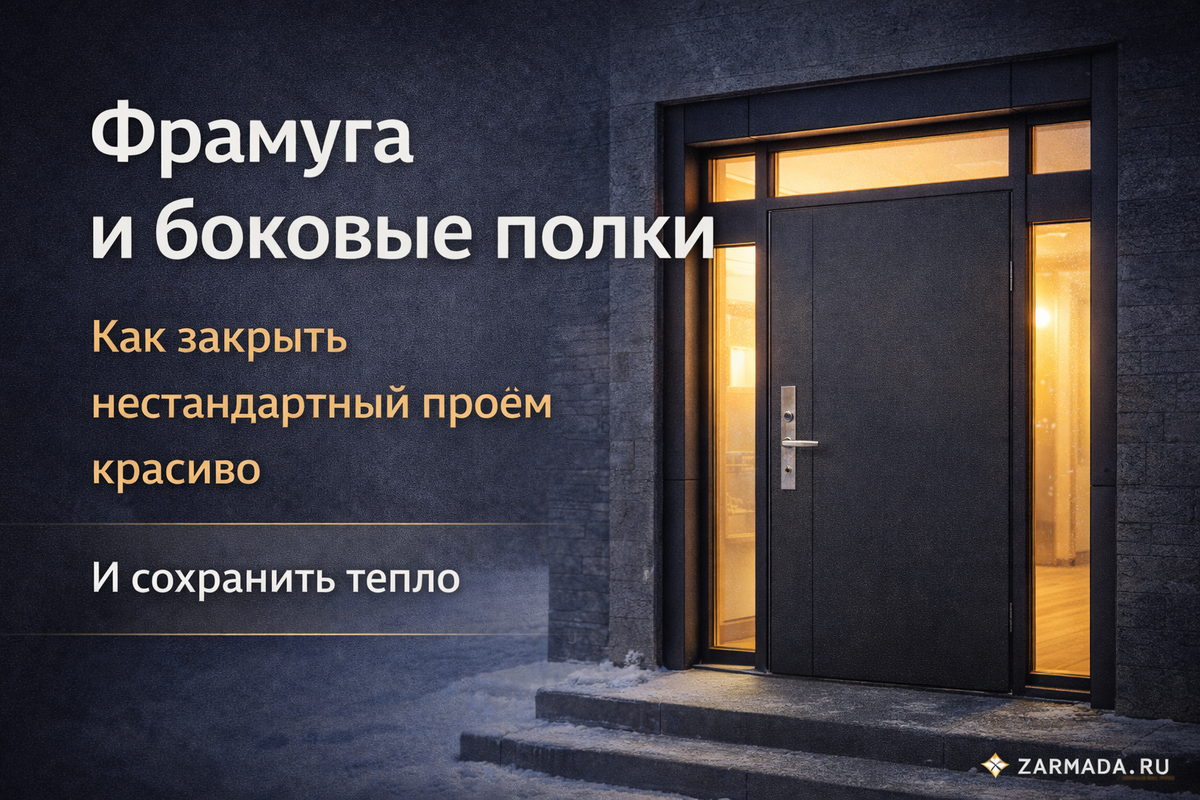 Компоновка (фрамуга/полка/стеклопакет) выбирается после оценки проёма zarmada.ru