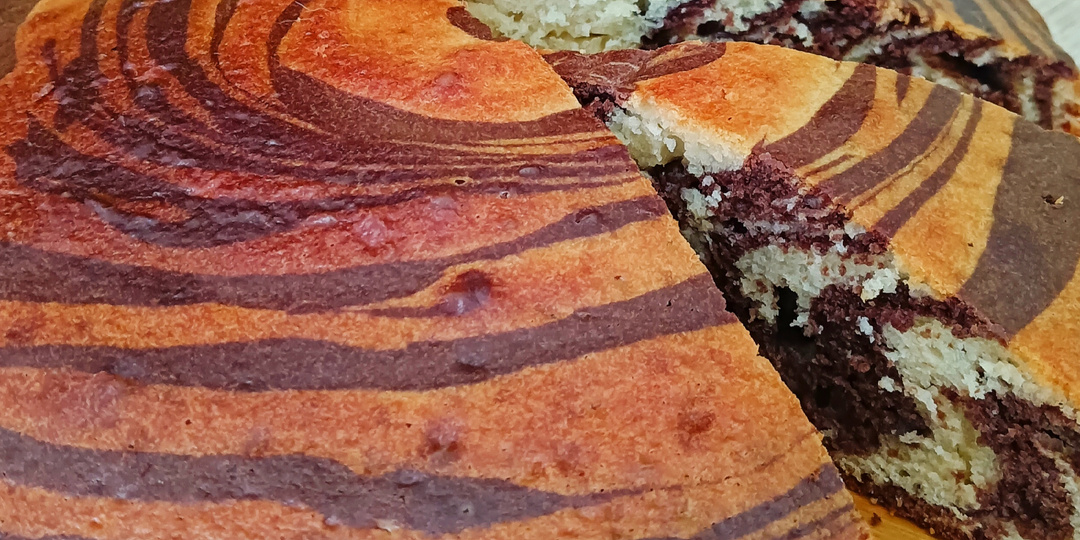 "Зебра" на кефире. Быстро, вкусно и недорого.