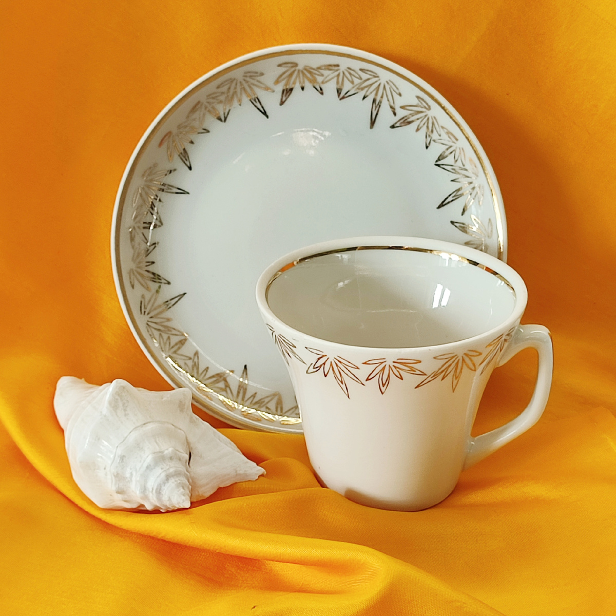 Чашка Стелла и блюдце типа Стелла, Рига, 1963-67 гг, чашка 206+блюдце 250, итого 456 руб.