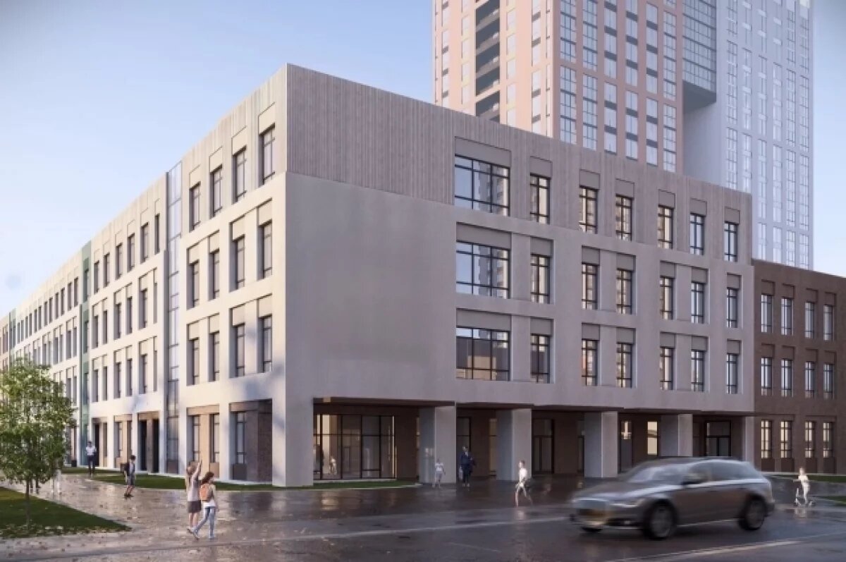    Здание будет четырёхэтажным.