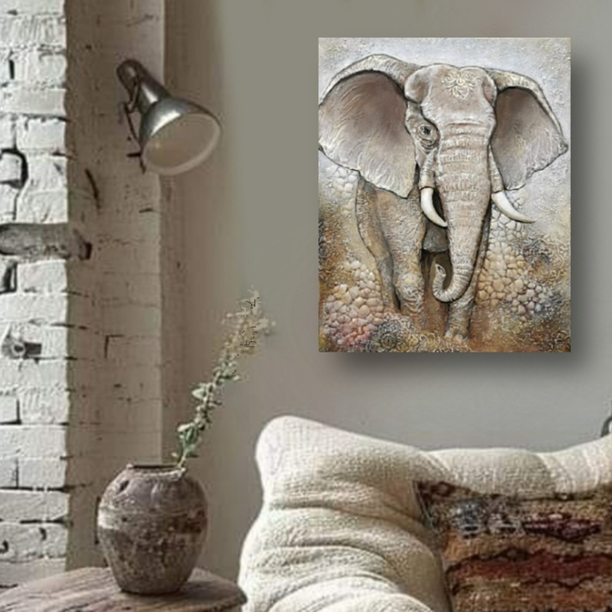 Фактурная картина "Слон". Все подробности доступны по ссылке в конце статьи