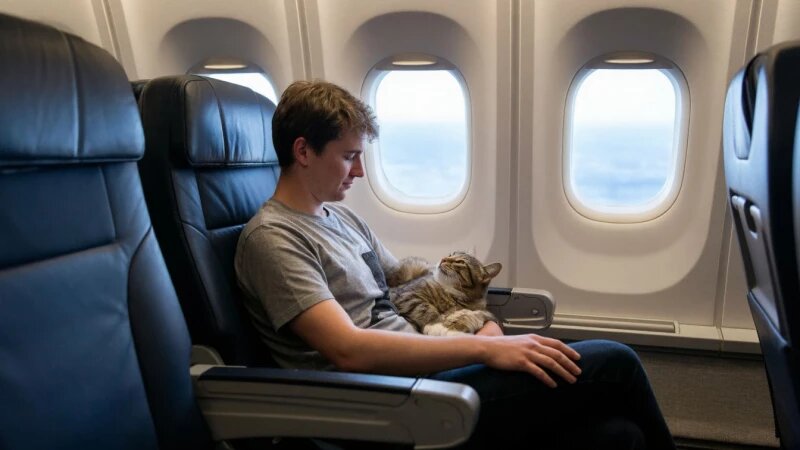     Самолет, перелет, питомец, путешествие Нейросети