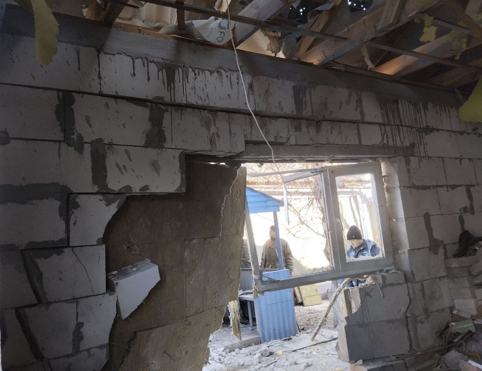    Последствия обстрела ВСУ Фото: ТГ-канал Владимира Сальдо