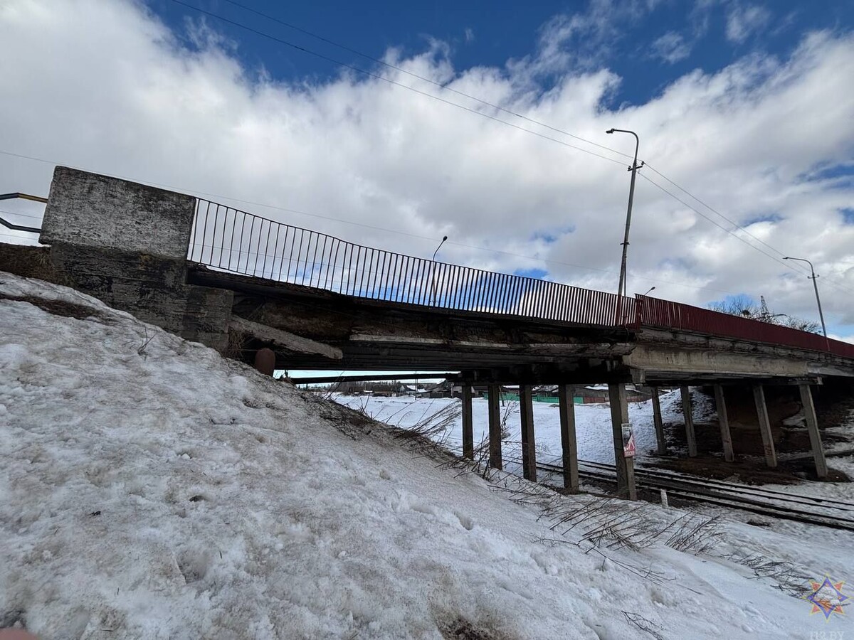  Путепровод над железнодорожными путями на улице Карла Маркса в Бобруйске. © МЧС Беларуси