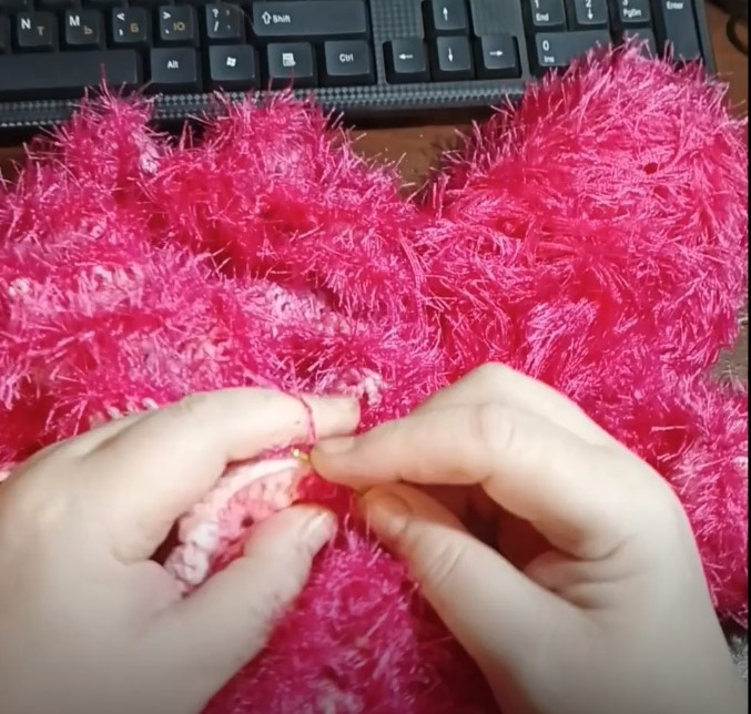 Обьвязка шарфика пряжей " Травка " из личного архива 