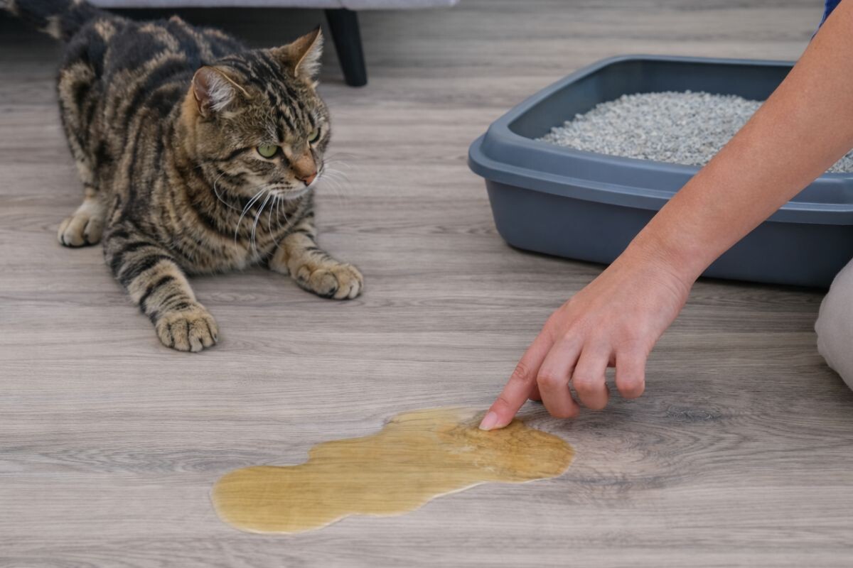 У кошки липкая моча