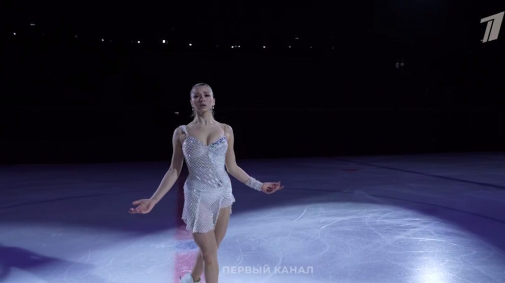    Камила Валиева. Фото: стоп-кадр прямого эфира «Первого канала»