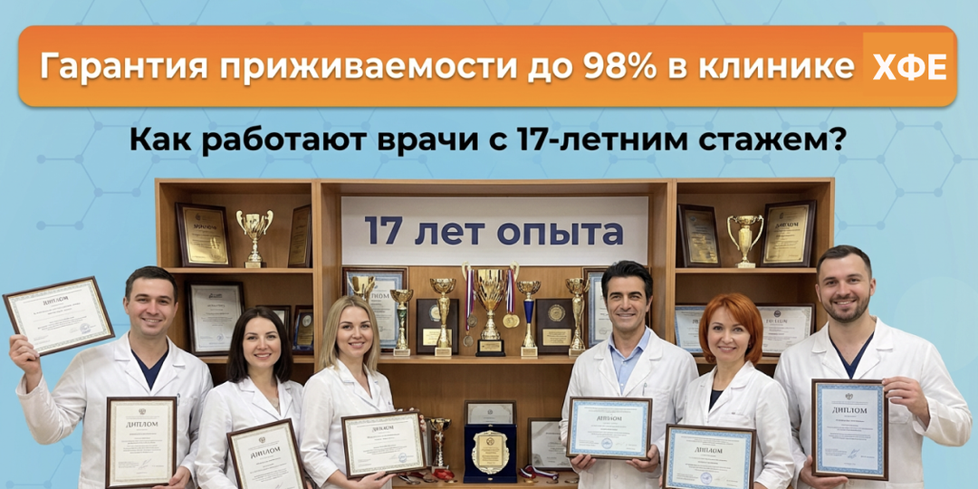 Гарантия приживаемости до 98% в клинике ХФЕ: как работают врачи с 17-летним стажем