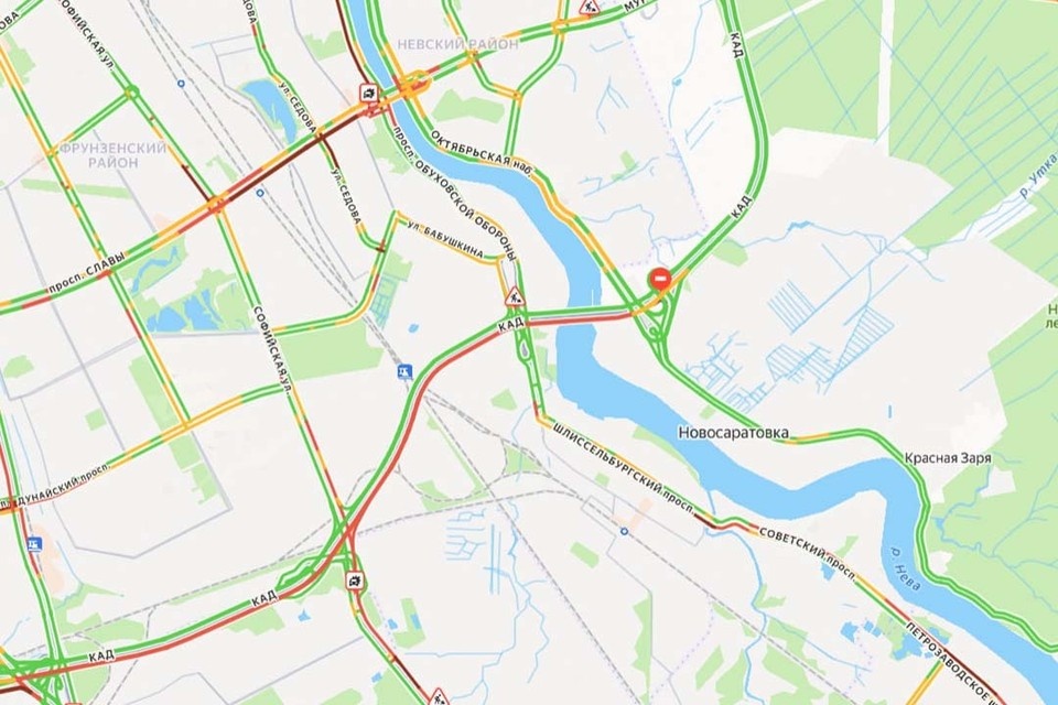    Дорожная ситуация в окрестностях Новосаратовки. Фото: «Яндекс.Карты»