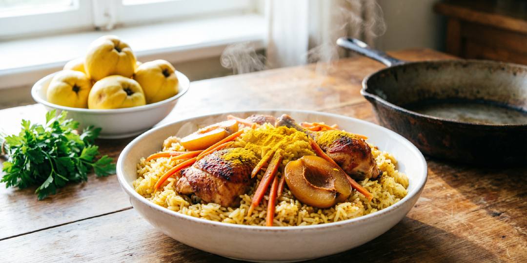 🔥 Азербайджанское рагу “Плов с курицей и айвой” по-самарски: курица, айва и шафран за 198 ₽.