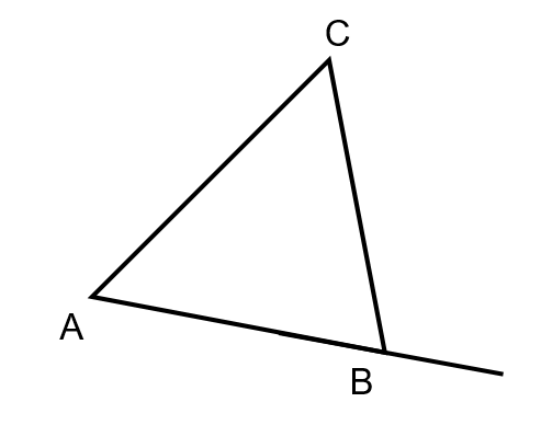 Внешний угол при вершине В