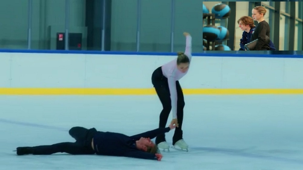     К. Валиева и М. Кондратюк. Скриншот с фильма «Валиева. Возвращение» Фотография взята из открытых источников.