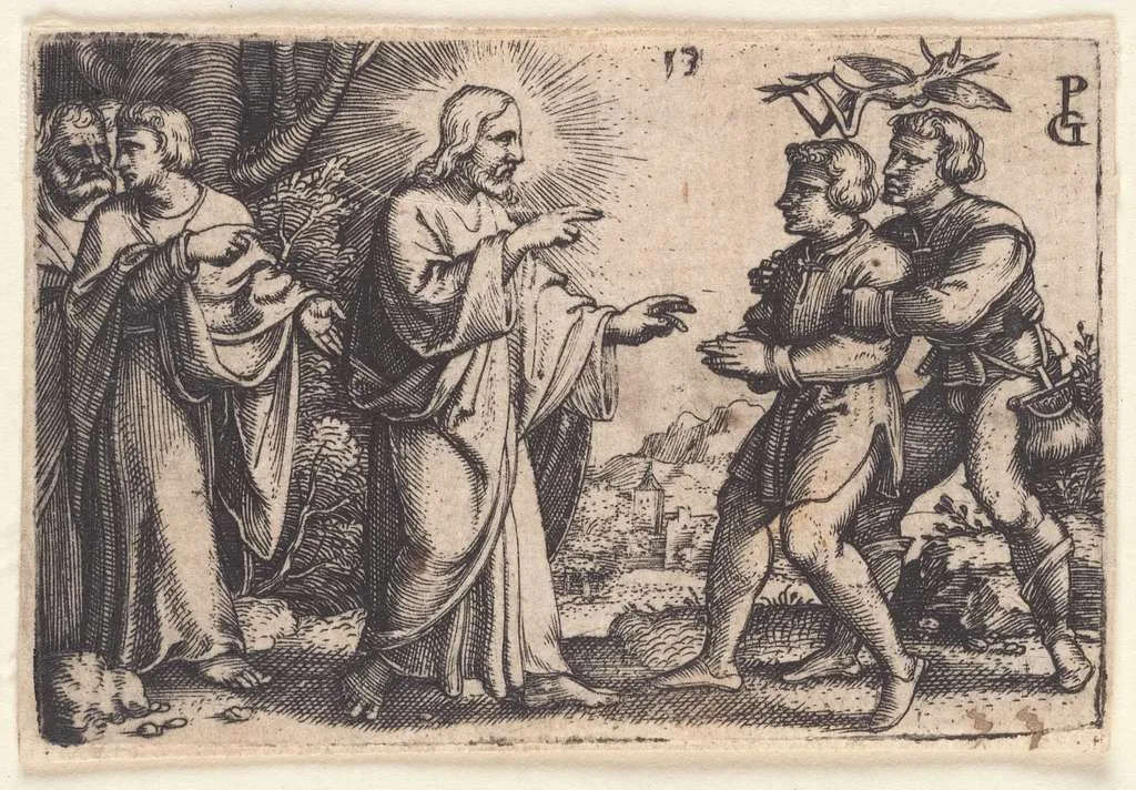 Гравюра Юлиуса Шнорра "Маловерие Петра". 