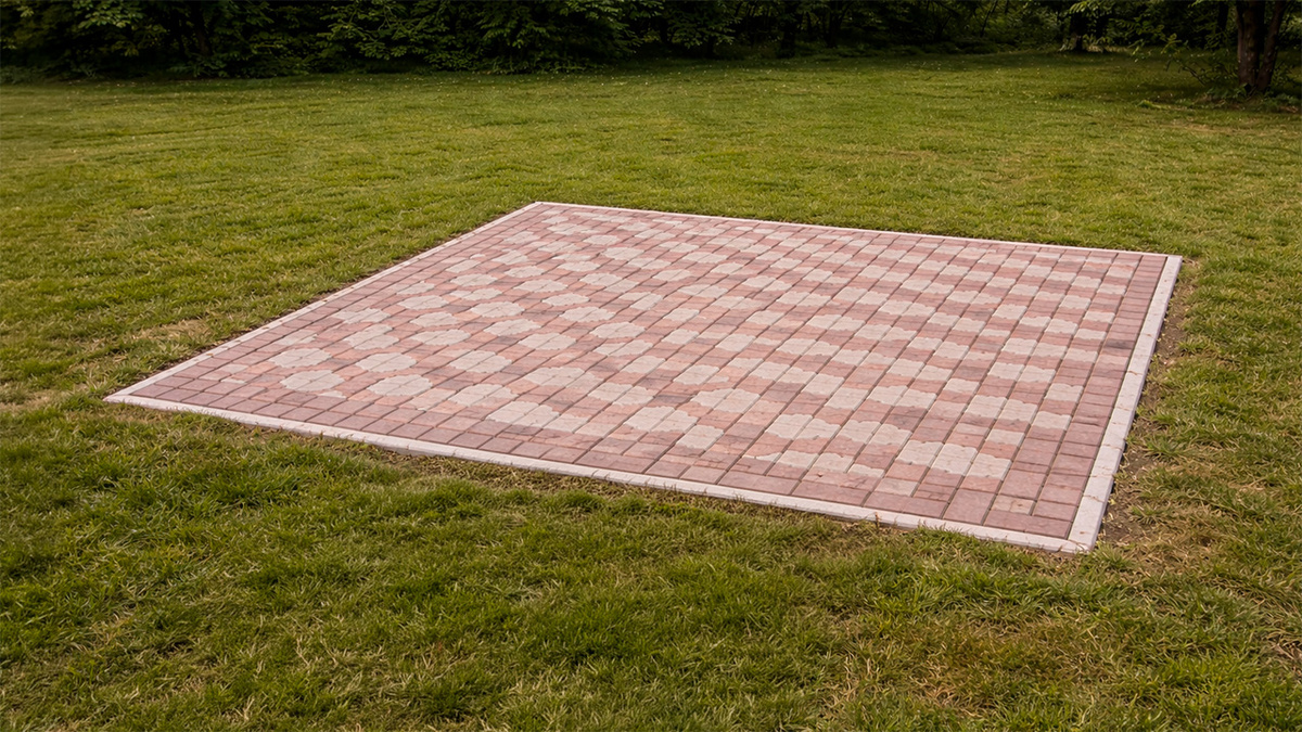 Основание для беседки из брусчатки