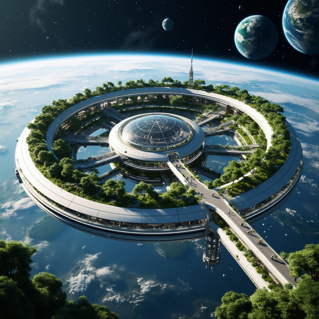 Орбитальная станция в космосе. Источник ИИ.