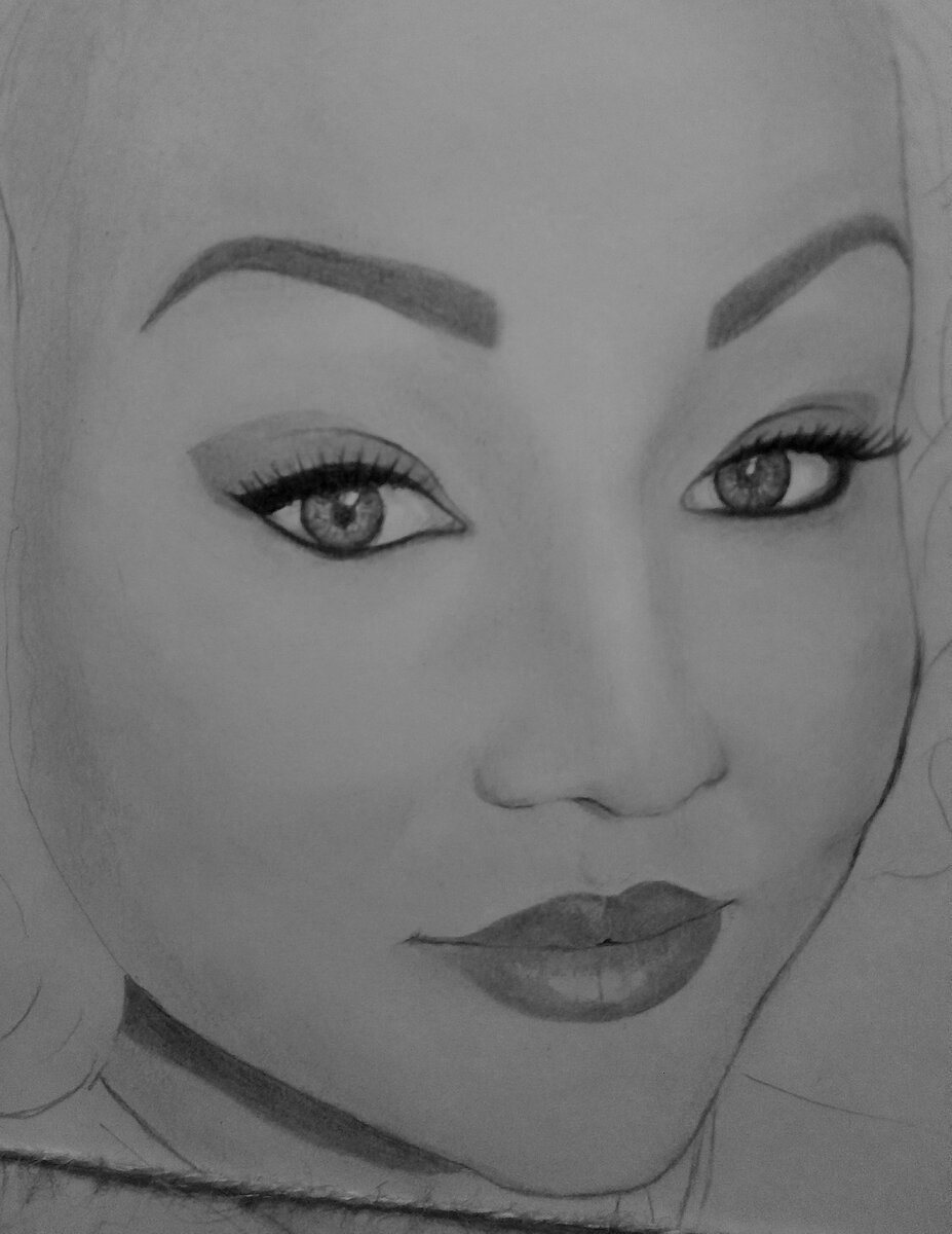 Пример, процесс, портрет простыми карандашами,формат а2, с мягким переходом. 