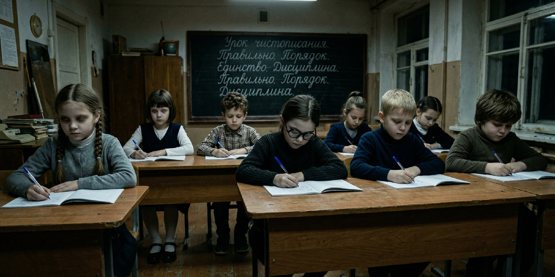 Учительница замечает, что у всех детей в классе стал одинаковый идеальный почерк