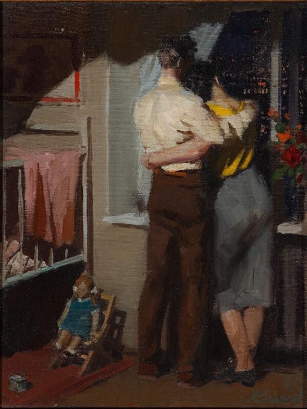 Двое у окна. 1951 г. Чем-то напоминает вечного оптимиста Юрия Пименова