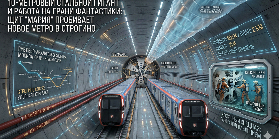 10-метровый стальной гигант и работа в режиме фантастики: щит «Мария» пробивает новое метро в Строгино