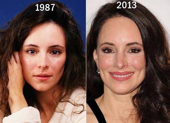 Мэделин Стоу до и после изменения внешности. Фотография из открытого источника. 