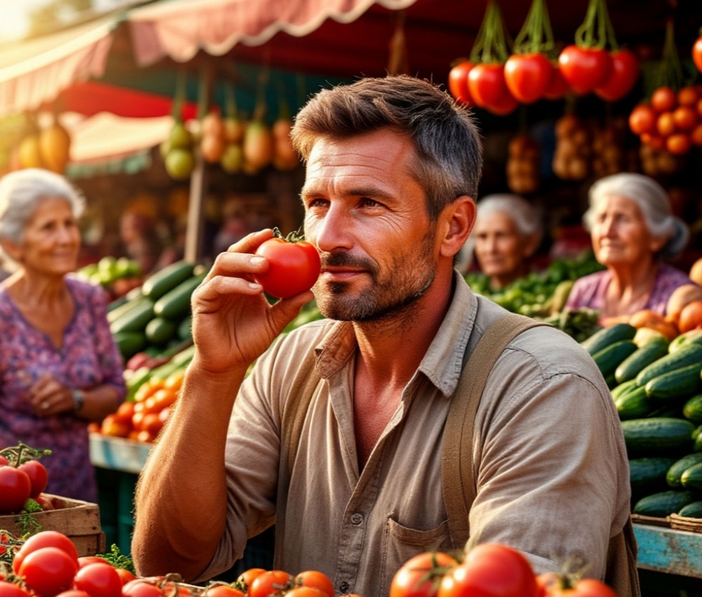 Иван выбирает помидоры