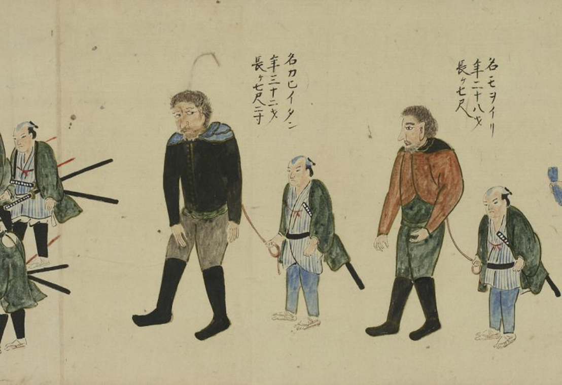 Японское изображение пленного Головнина с товарищами. Взято с сайта http://vpolkovnikov.livejournal.com/732639.html