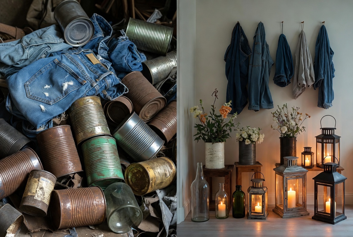 Слева — то, что вы хотели выбросить. Справа — то, что станет украшением дома