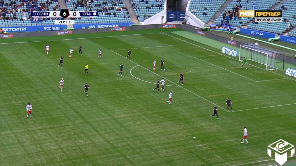 1-й гол: позиционная атака.