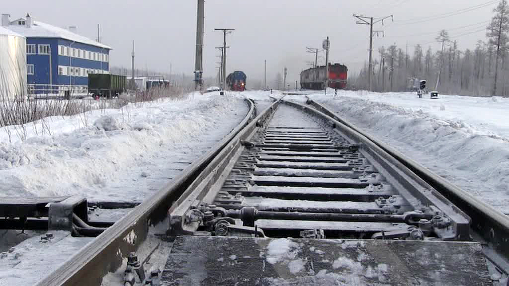    Якутия зима снег железная дорога