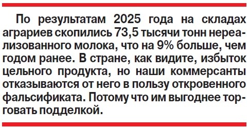    Мы пьем ненатуральное молоко?