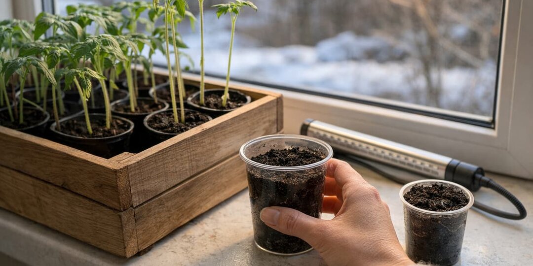 Я больше не пересаживаю вытянувшуюся рассаду в первые 5 дней