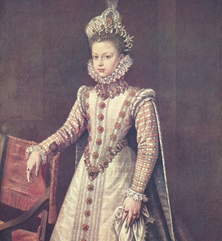 Перед вами, дорогие читатели, «Портрет инфанты Изабеллы Клары Евгении» (ок. 1571 года). Но пусть он проиллюстрирует нам молодые годы Екатерины