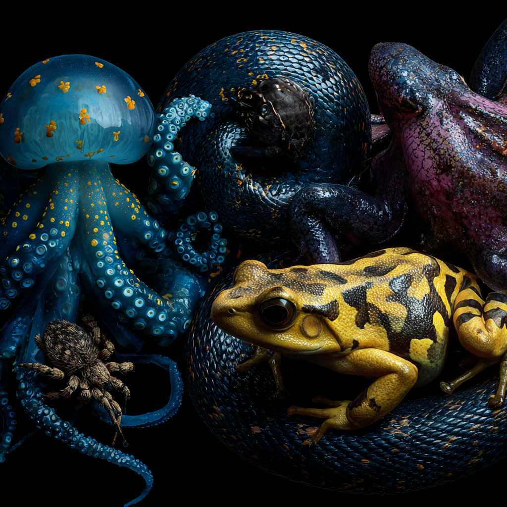 Самые ядовитые животные планеты — коллаж