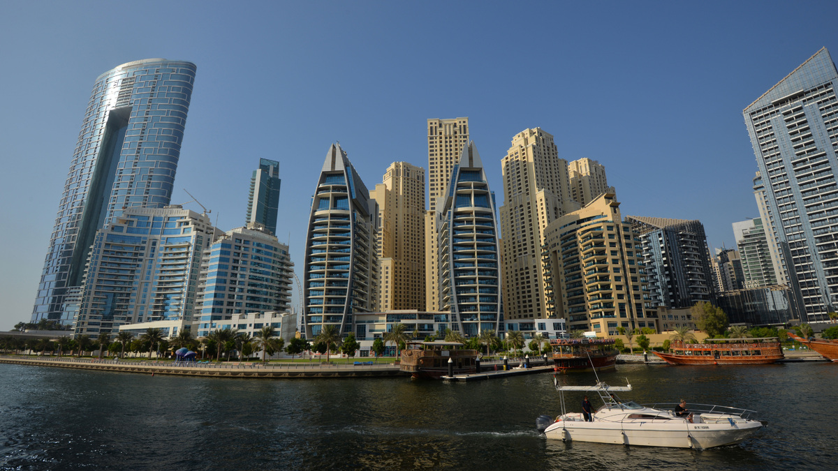    ОАЭ Дубай вид города Дубай Марина