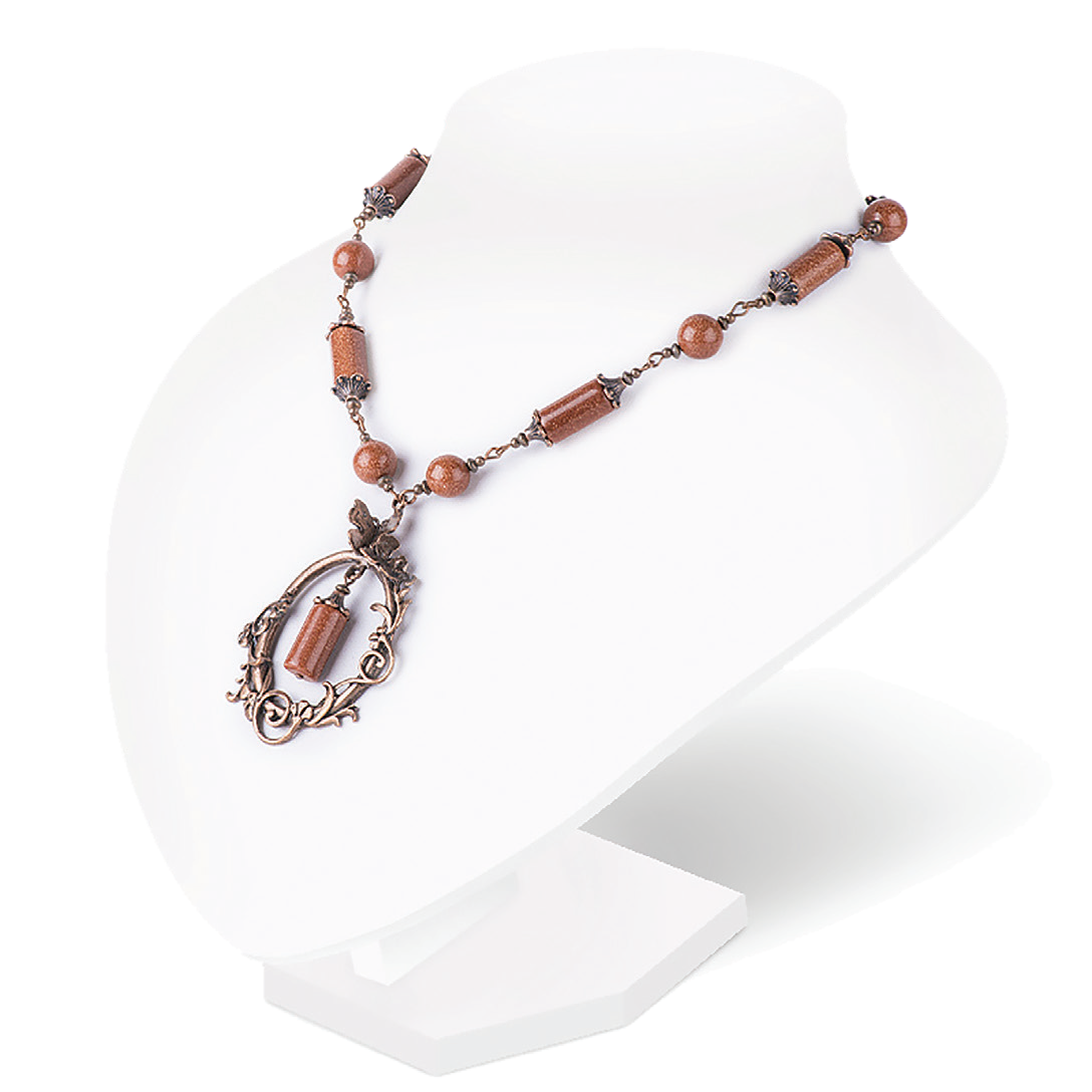 Колье, камень  авантюрин