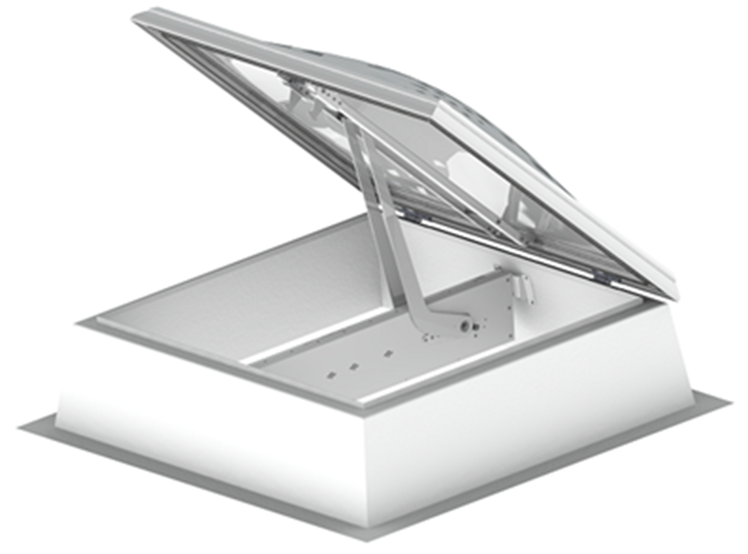 Дымовой люк марки «ЛАМИЛЮКС» тип F100 с электроприводом типа GMTJ
