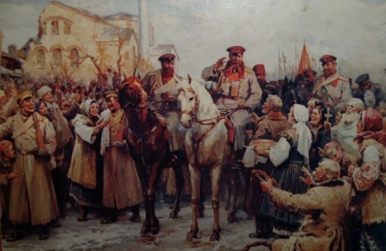 Картина «Встреча генерала Гурко в Софии». Художник Димитр Гюдженов (1953 г.)